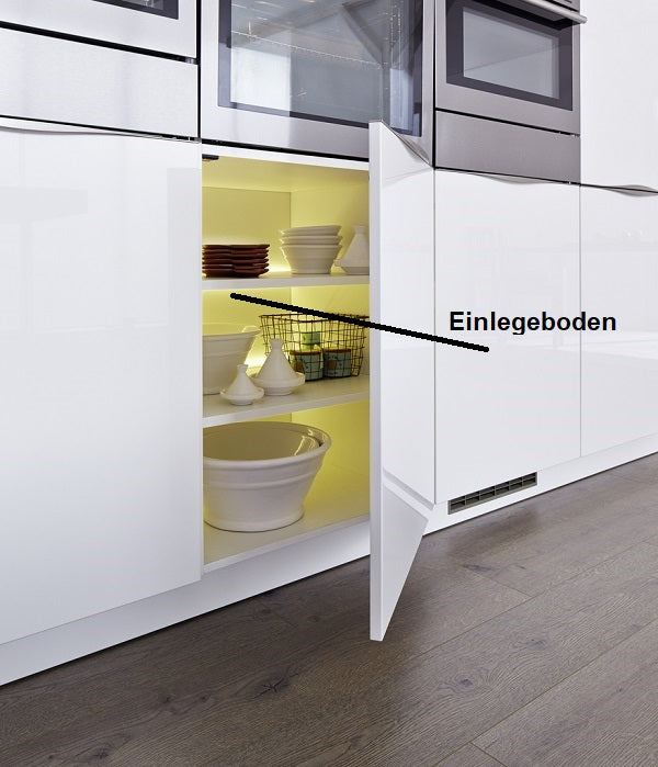 Bauformat Einlegeboden weiß für Geisler Küchen Unterschrank –