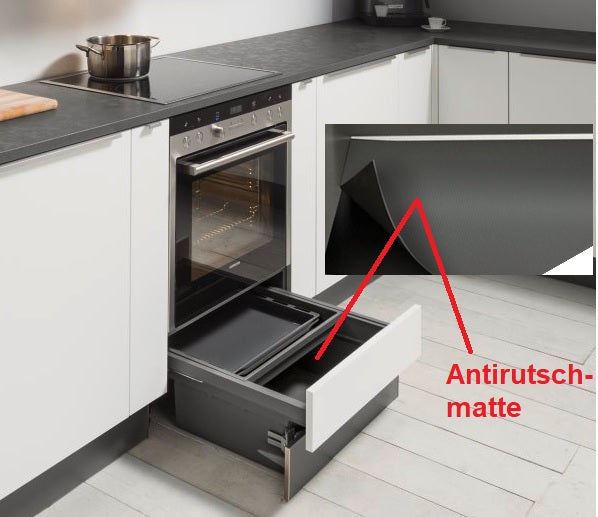 Nolte Antirutschmatte für Großraum-Sockelauszug - Schwarz – Küchen
