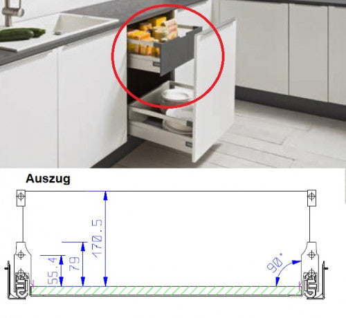 Nolte Innenauszug hinter Auszug/Schublade mit Führungsschienen – Küchen Geisler