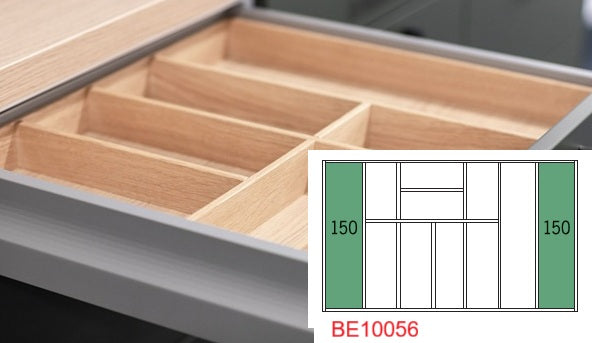 Häcker Küchen Besteckeinsatz Massivholz Eiche natur teilmassiv