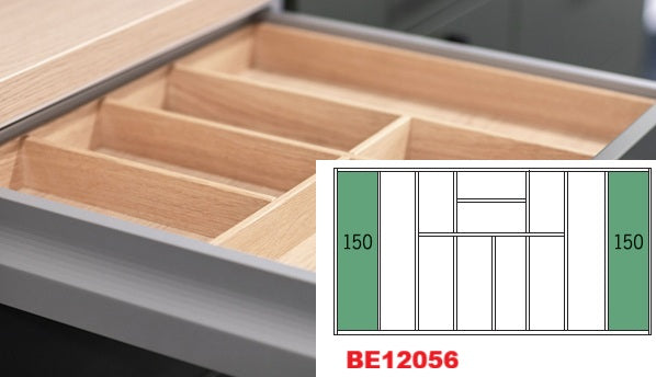 Häcker Küchen Besteckeinsatz Massivholz Eiche natur teilmassiv