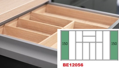 Häcker Küchen Besteckeinsatz Massivholz Eiche natur teilmassiv