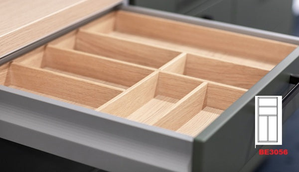 Häcker Küchen Besteckeinsatz Massivholz Eiche natur teilmassiv