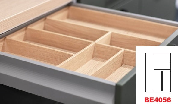 Häcker Küchen Besteckeinsatz Massivholz Eiche natur teilmassiv