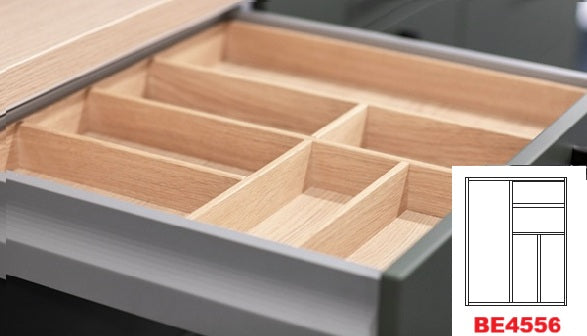 Häcker Küchen Besteckeinsatz Massivholz Eiche natur teilmassiv