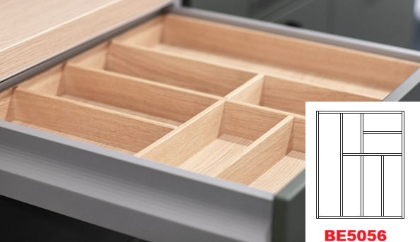 Häcker Küchen Besteckeinsatz Massivholz Eiche natur teilmassiv