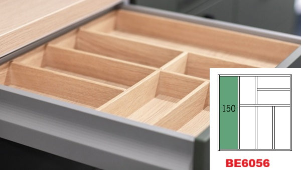 Häcker Küchen Besteckeinsatz Massivholz Eiche natur teilmassiv