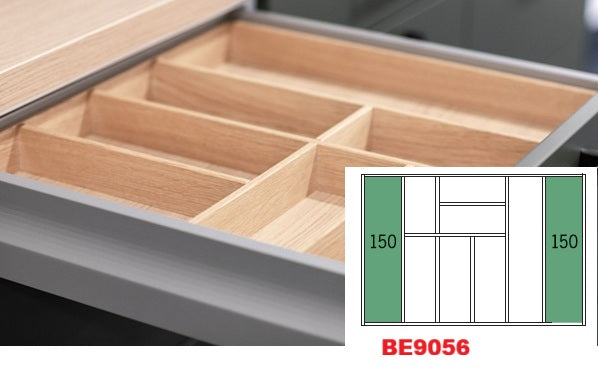 Häcker Küchen Besteckeinsatz Massivholz Eiche natur teilmassiv