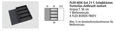 Next125 Flex-Box-Set 21 für Schubkästen, Formvlies Anthrazit meliert