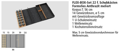 Next125 Flex-Box-Set 22 für Schubkästen, Formvlies Anthrazit meliert