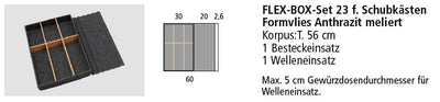 Next125 Flex-Box-Set 23 für Schubkästen, Formvlies Anthrazit meliert