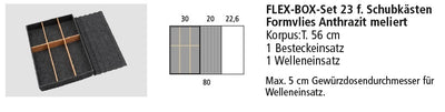 Next125 Flex-Box-Set 23 für Schubkästen, Formvlies Anthrazit meliert