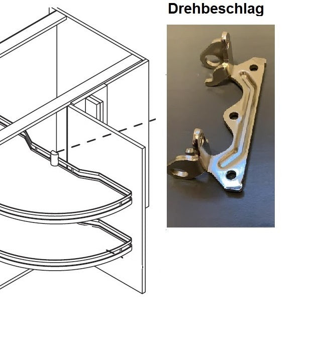 Nolte Drehbeschlag + Mitnehmer für Unterschrank-Ecke