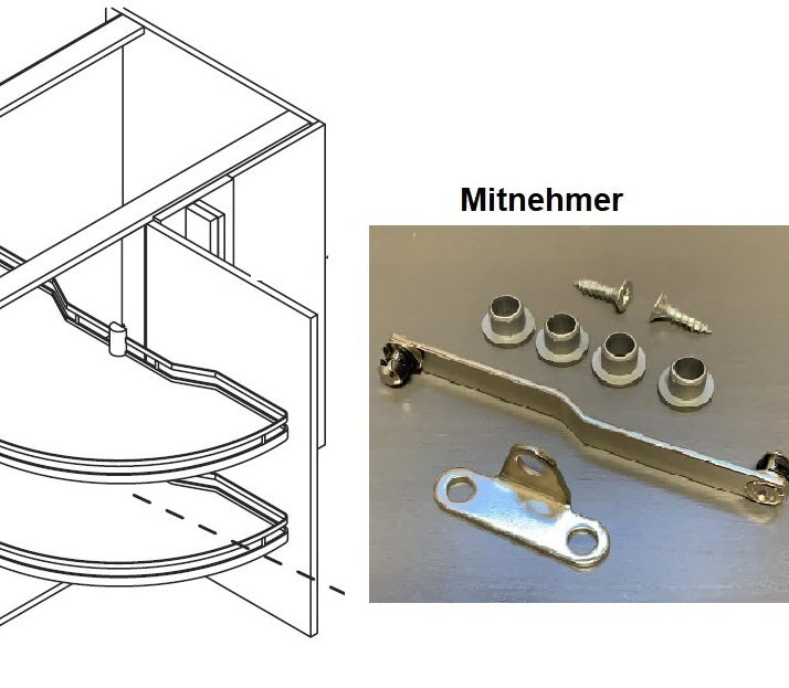 Nolte Drehbeschlag + Mitnehmer für Unterschrank-Ecke
