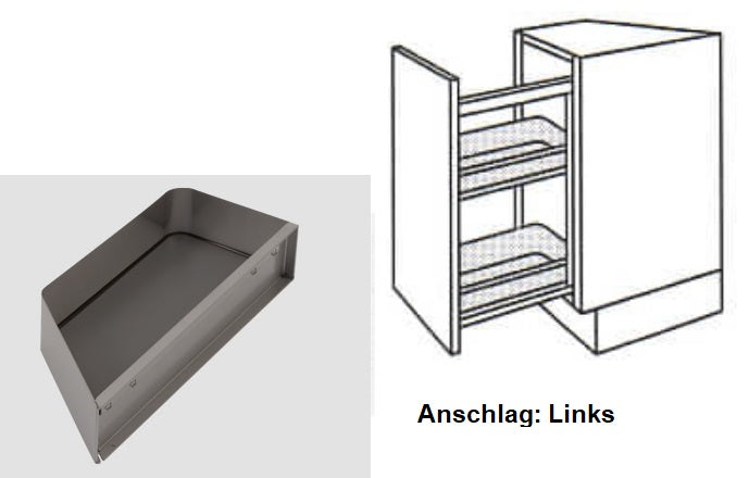 Schüller Holzboden mit Metallband für Diagonal-Auszug-Unterschrank - Lagerabverkauf