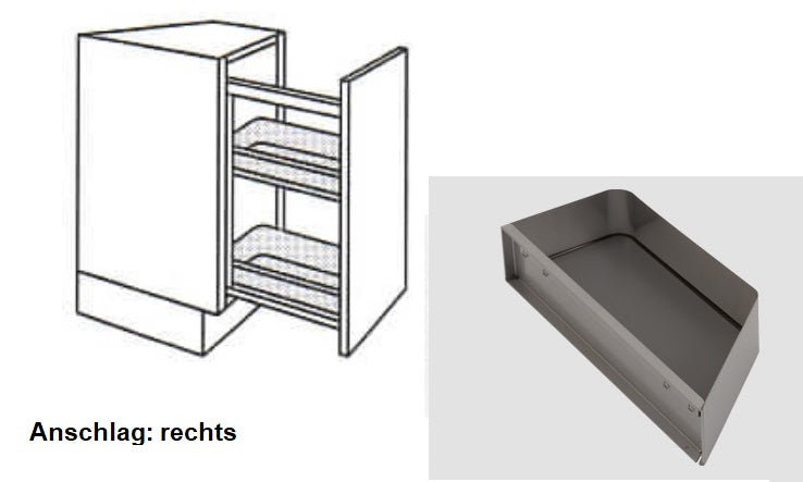 Schüller Holzboden mit Metallband für Diagonal-Auszug-Unterschrank - Lagerabverkauf